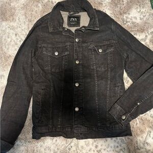 Zara Charcoal Denim Jacket for Men